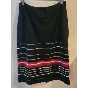 White House Black Market Pencil Skirt Women’s Size 6 Black Striped Lined Soft